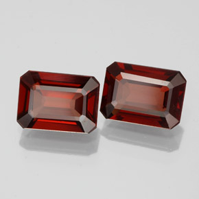 캐럿 천연 딥 레드 알만딘 가넷 보석, 에메랄드 컷, 7×5.1 mm, VVS-VS