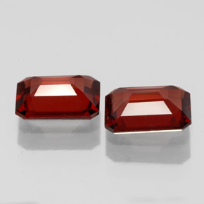 캐럿 천연 딥 레드 알만딘 가넷 보석, 에메랄드 컷, 7×5.1 mm, VVS-VS