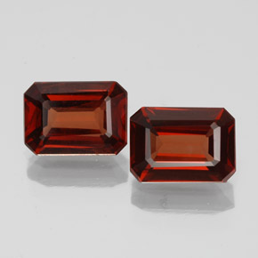 캐럿 천연 딥 레드 알만딘 가넷 보석, 에메랄드 컷, 7×4.9 mm, VVS-VS