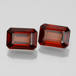캐럿 천연 딥 레드 알만딘 가넷 보석, 에메랄드 컷, 7×4.9 mm, VVS-VS