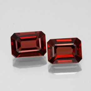 캐럿 천연 딥 레드 알만딘 가넷 보석, 에메랄드 컷, 6.8×5 mm, VS