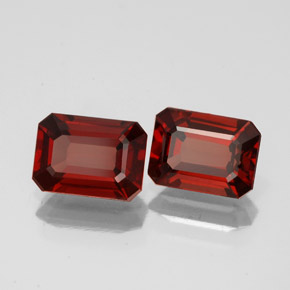 캐럿 천연 딥 레드 알만딘 가넷 보석, 에메랄드 컷, 6.8×5 mm, VS