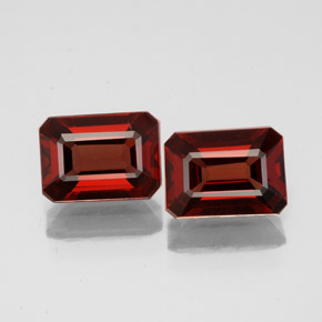 캐럿 천연 딥 레드 알만딘 가넷 보석, 에메랄드 컷, 6.9×5 mm, VS