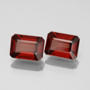 캐럿 천연 딥 레드 알만딘 가넷 보석, 에메랄드 컷, 6.9×5 mm, VS