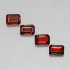 캐럿 천연 딥 레드 알만딘 가넷 보석, 에메랄드 컷, 7×5 mm, VVS-VS