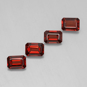 캐럿 천연 딥 레드 알만딘 가넷 보석, 에메랄드 컷, 7×5 mm, VVS-VS
