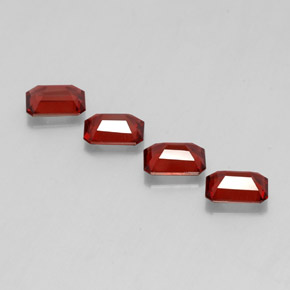 캐럿 천연 딥 레드 알만딘 가넷 보석, 에메랄드 컷, 7×5 mm, VVS-VS