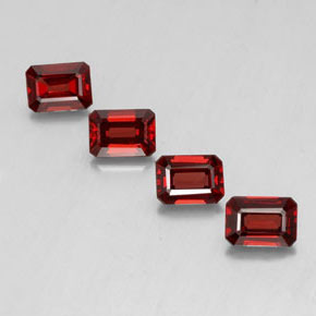캐럿 천연 딥 레드 알만딘 가넷 보석, 에메랄드 컷, 7×5.1 mm, VVS-VS