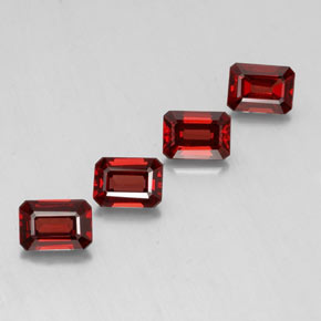 캐럿 천연 딥 레드 알만딘 가넷 보석, 에메랄드 컷, 7×5.1 mm, VVS-VS
