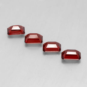 캐럿 천연 딥 레드 알만딘 가넷 보석, 에메랄드 컷, 7×5.1 mm, VVS-VS