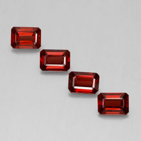 캐럿 천연 딥 레드 알만딘 가넷 보석, 에메랄드 컷, 7.2×5.1 mm, VS
