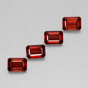 캐럿 천연 딥 레드 알만딘 가넷 보석, 에메랄드 컷, 7.2×5.1 mm, VS