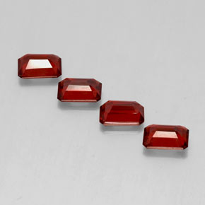 캐럿 천연 딥 레드 알만딘 가넷 보석, 에메랄드 컷, 7.2×5.1 mm, VS