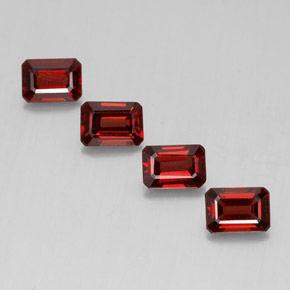 캐럿 천연 딥 레드 알만딘 가넷 보석, 에메랄드 컷, 7.1×5 mm, VS
