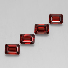 캐럿 천연 딥 레드 알만딘 가넷 보석, 에메랄드 컷, 7.1×5 mm, VS