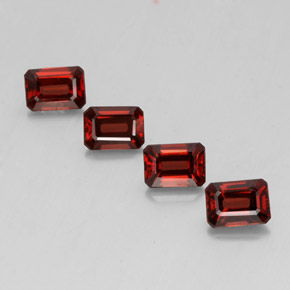 캐럿 천연 딥 레드 알만딘 가넷 보석, 에메랄드 컷, 7×5 mm, VVS-VS