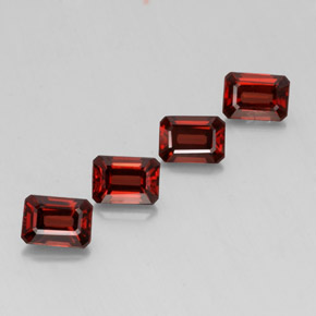 캐럿 천연 딥 레드 알만딘 가넷 보석, 에메랄드 컷, 7×5 mm, VVS-VS