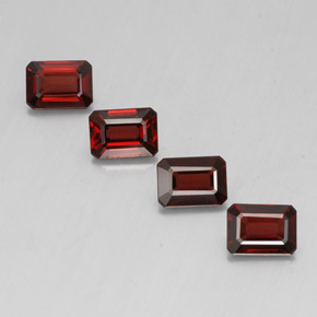캐럿 천연 딥 레드 알만딘 가넷 보석, 에메랄드 컷, 7.1×5.1 mm, VVS-VS