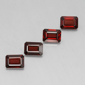 캐럿 천연 딥 레드 알만딘 가넷 보석, 에메랄드 컷, 7.1×5.1 mm, VVS-VS