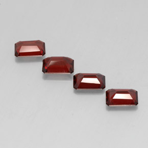캐럿 천연 딥 레드 알만딘 가넷 보석, 에메랄드 컷, 7.1×5.1 mm, VVS-VS
