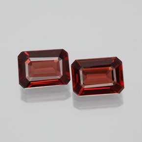 캐럿 천연 딥 레드 알만딘 가넷 보석, 에메랄드 컷, 7.1×5.1 mm, VVS-VS