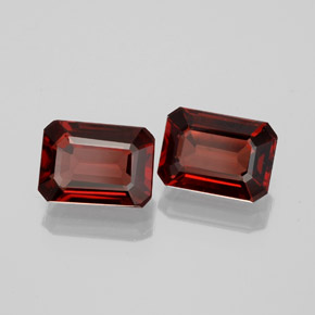 캐럿 천연 딥 레드 알만딘 가넷 보석, 에메랄드 컷, 7.1×5.1 mm, VVS-VS