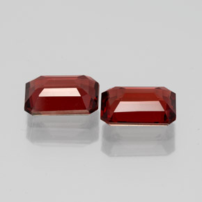 캐럿 천연 딥 레드 알만딘 가넷 보석, 에메랄드 컷, 7.1×5.1 mm, VVS-VS