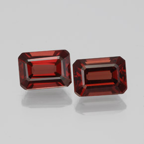 캐럿 천연 딥 레드 알만딘 가넷 보석, 에메랄드 컷, 6.9×4.9 mm, VVS-VS