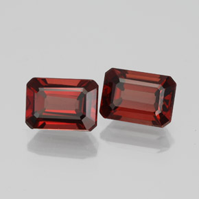 캐럿 천연 딥 레드 알만딘 가넷 보석, 에메랄드 컷, 6.9×4.9 mm, VVS-VS