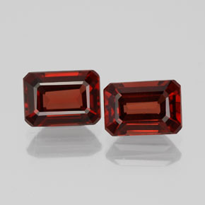 캐럿 천연 딥 레드 알만딘 가넷 보석, 에메랄드 컷, 7×5 mm, VS