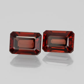 캐럿 천연 딥 레드 알만딘 가넷 보석, 에메랄드 컷, 7×5 mm, VS