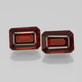 캐럿 천연 딥 레드 알만딘 가넷 보석, 에메랄드 컷, 6.8×5 mm, VVS-VS
