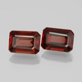 캐럿 천연 딥 레드 알만딘 가넷 보석, 에메랄드 컷, 6.8×5 mm, VVS-VS