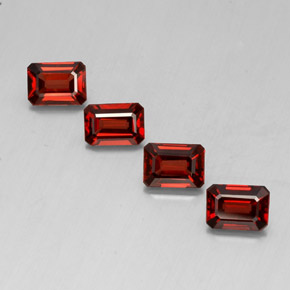캐럿 천연 딥 레드 알만딘 가넷 보석, 에메랄드 컷, 6.9×5 mm, VVS-VS