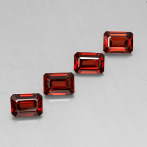 캐럿 천연 딥 레드 알만딘 가넷 보석, 에메랄드 컷, 6.9×5 mm, VVS-VS