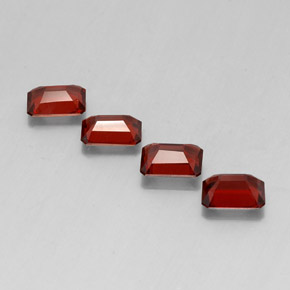 캐럿 천연 딥 레드 알만딘 가넷 보석, 에메랄드 컷, 6.9×5 mm, VVS-VS