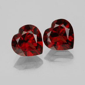 캐럿 천연 딥 레드 알만딘 가넷 보석, 하트 모양, 7.2×7.2 mm, VVS-VS