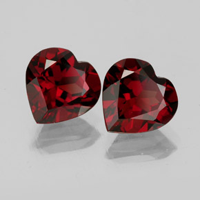 캐럿 천연 딥 레드 알만딘 가넷 보석, 하트 모양, 7.2×7.2 mm, VVS-VS