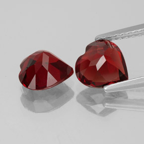 캐럿 천연 딥 레드 알만딘 가넷 보석, 하트 모양, 7.2×7.2 mm, VVS-VS