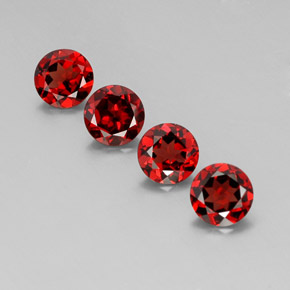 캐럿 천연 딥 레드 알만딘 가넷 보석, 라운드 컷, 7.02 mm, VVS-VS