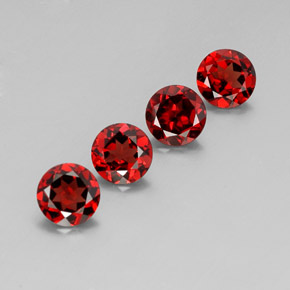 캐럿 천연 딥 레드 알만딘 가넷 보석, 라운드 컷, 7.02 mm, VVS-VS