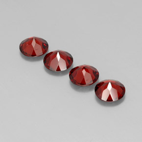 캐럿 천연 딥 레드 알만딘 가넷 보석, 라운드 컷, 7.02 mm, VVS-VS