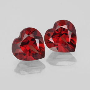 캐럿 천연 딥 레드 알만딘 가넷 보석, 하트 모양, 7.1×7 mm, VVS