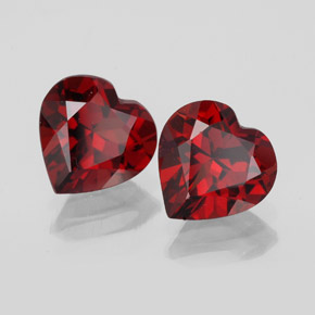 캐럿 천연 딥 레드 알만딘 가넷 보석, 하트 모양, 7.1×7 mm, VVS