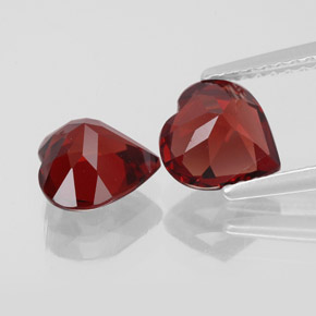 캐럿 천연 딥 레드 알만딘 가넷 보석, 하트 모양, 7.1×7 mm, VVS
