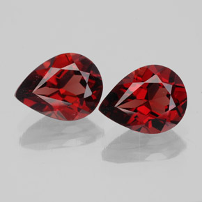 캐럿 천연 딥 레드 알만딘 가넷 보석, 배 모양, 9.1×6.9 mm, VVS-VS