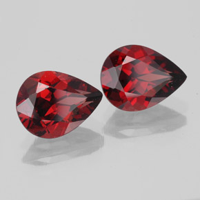 캐럿 천연 딥 레드 알만딘 가넷 보석, 배 모양, 9.1×6.9 mm, VVS-VS