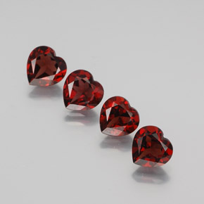 캐럿 천연 딥 레드 알만딘 석류석 보석, 하트 모양, VVS