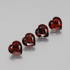 캐럿 천연 딥 레드 알만딘 가넷 보석, 하트 모양, 6.8×6.7 mm, VVS