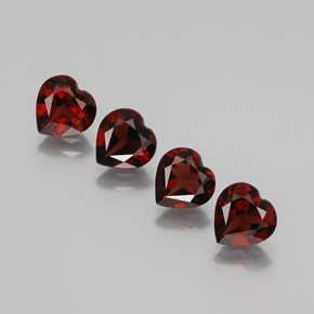 캐럿 천연 딥 레드 알만딘 가넷 보석, 하트 모양, 6.8×6.7 mm, VVS